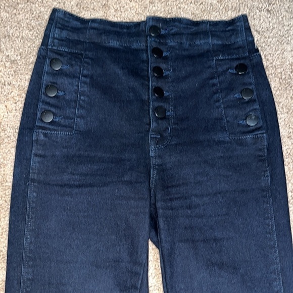 J Brand Natasha Sky High Skinny Button Fly Jean Bluebird Deep Indigo 23 - Picture 4 of 11